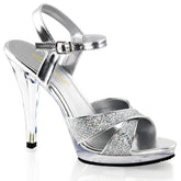 4 Inch Heel FLAIR-419G Silver Glitter